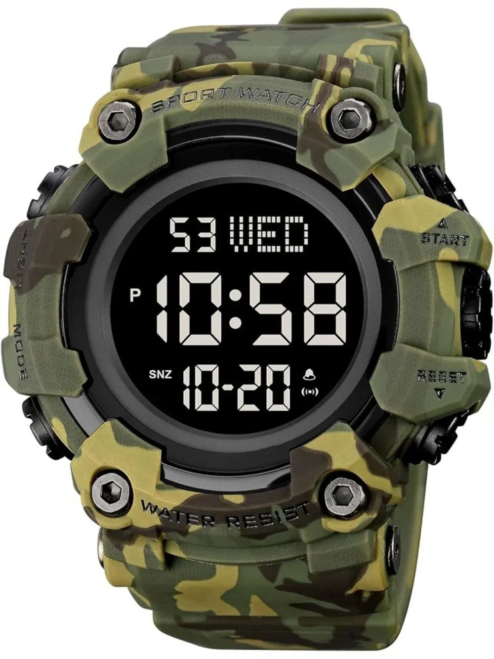 Men's Green Camouflage Analog Electronic Military Multifunction Digital Watch